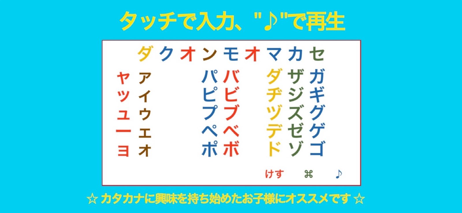 文字を押して再生